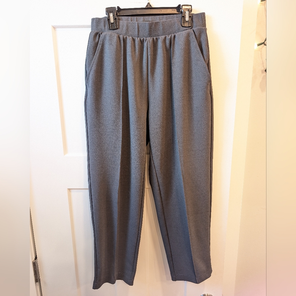 LOFT Petites Charcoal Gray Elastic Waist Dress Pants
